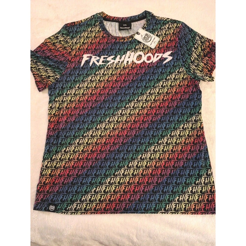 Fresh Hoods 3D Rainbow Pride Shirt Size 2XL Brand New!